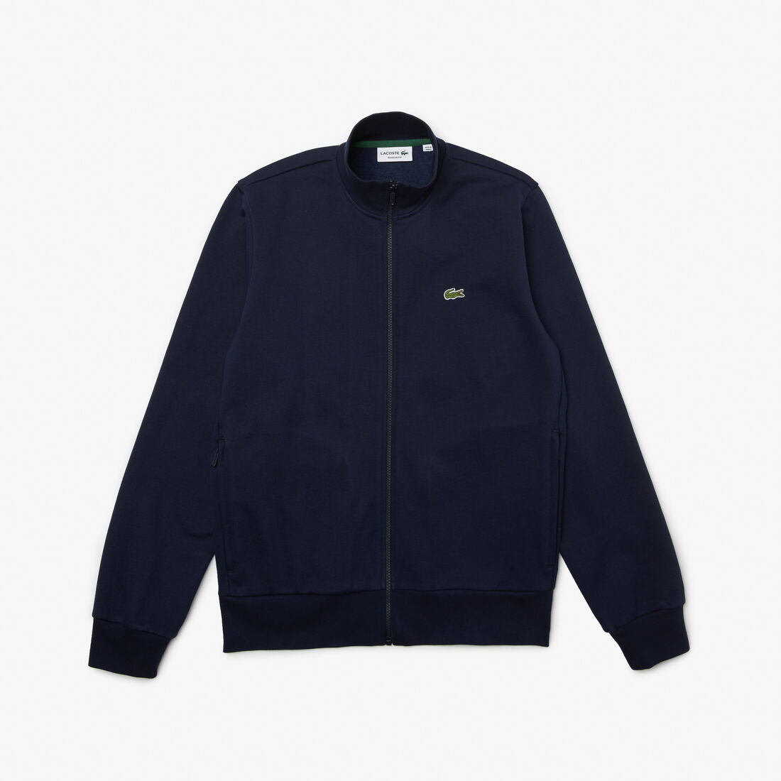 Lacoste Regular Fit Brushed Fleece Zippered Men's Sweatshirts Navy Blue | 270-LVOXEZ