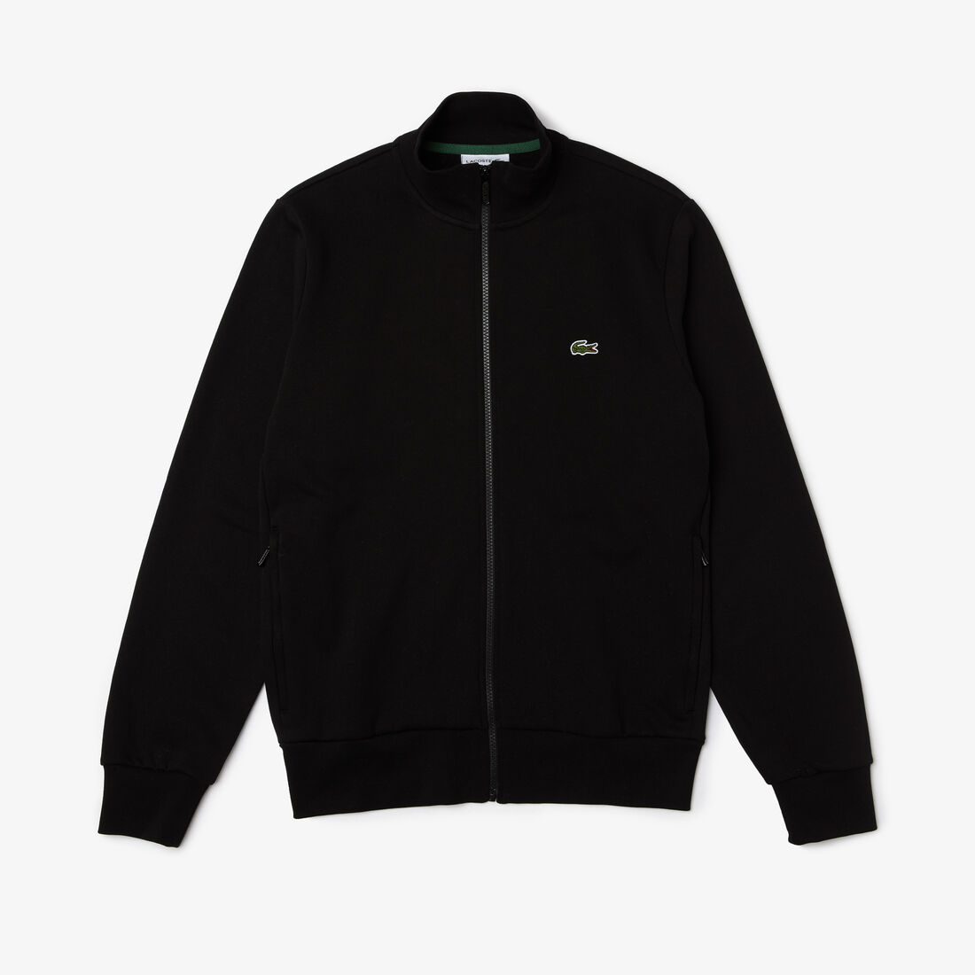 Lacoste Regular Fit Brushed Fleece Zippered Men's Sweatshirts Black | 426-UEHMNT