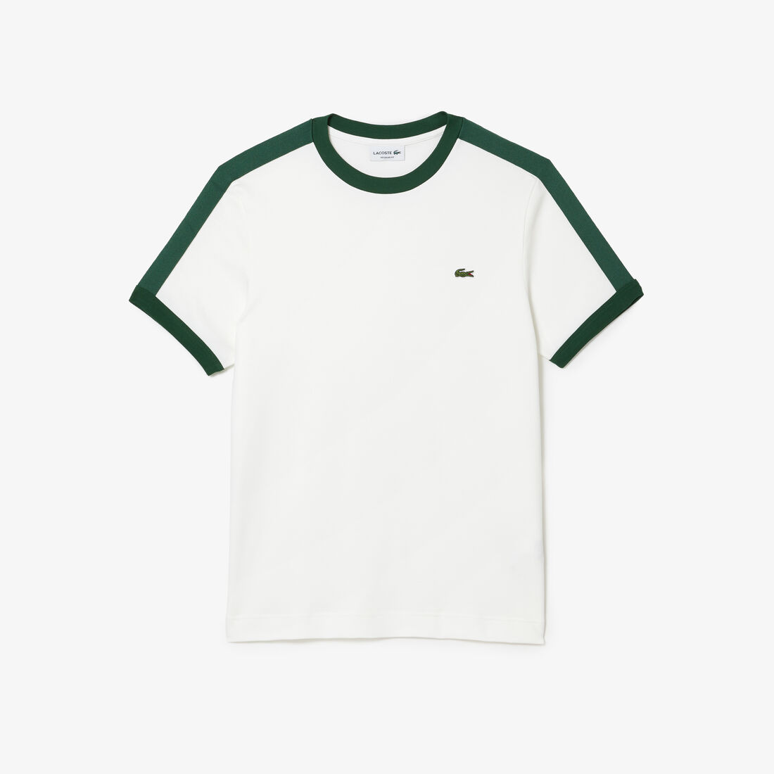 Lacoste Regular Fit Contrast Collar Men's T Shirts White | 346-OMGRJN