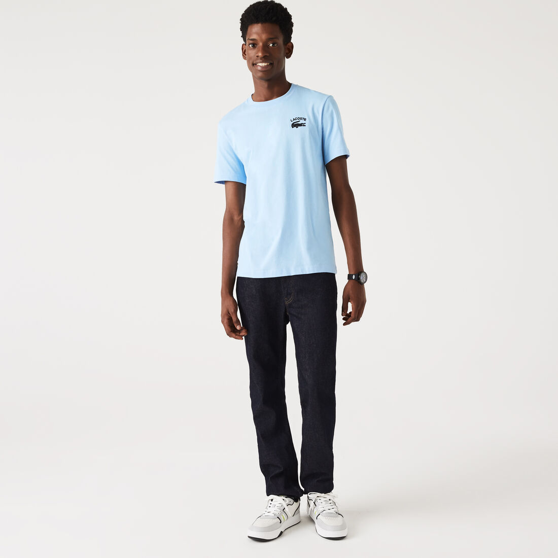 Lacoste Regular Fit Cotton Jersey Men's T Shirts Blue | 730-SIPXLA