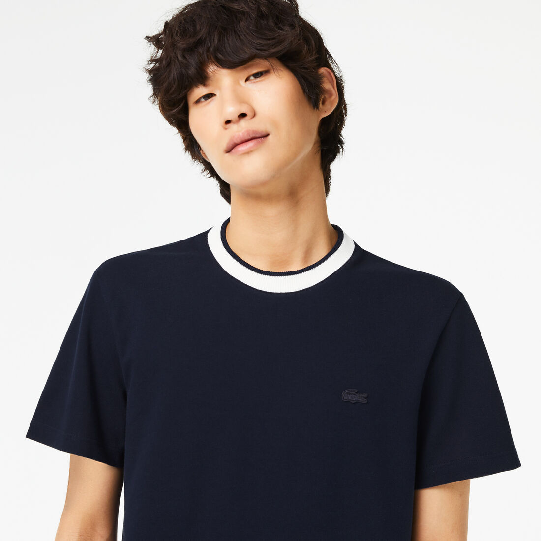 Lacoste Regular Fit Stretch Piqué Men's T Shirts Navy | 018-CHQGIU