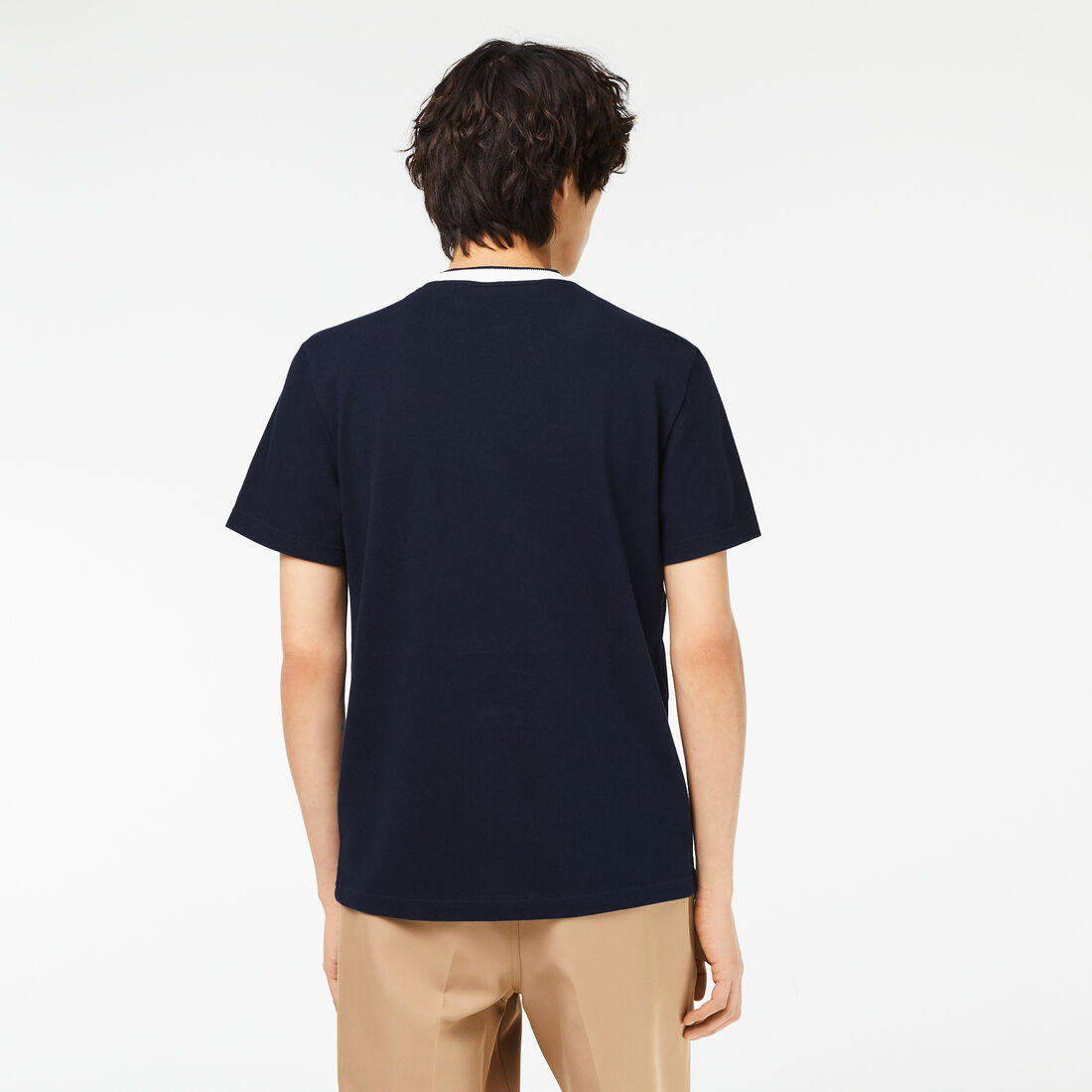 Lacoste Regular Fit Stretch Piqué Men's T Shirts Navy | 018-CHQGIU