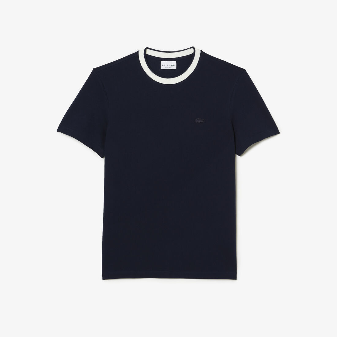 Lacoste Regular Fit Stretch Piqué Men's T Shirts Navy | 018-CHQGIU