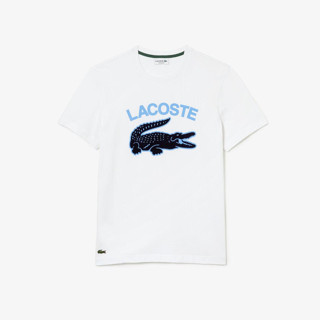 Lacoste Regular Fit Xl Crocodile Print Men's T Shirts White | 209-ODRWSE