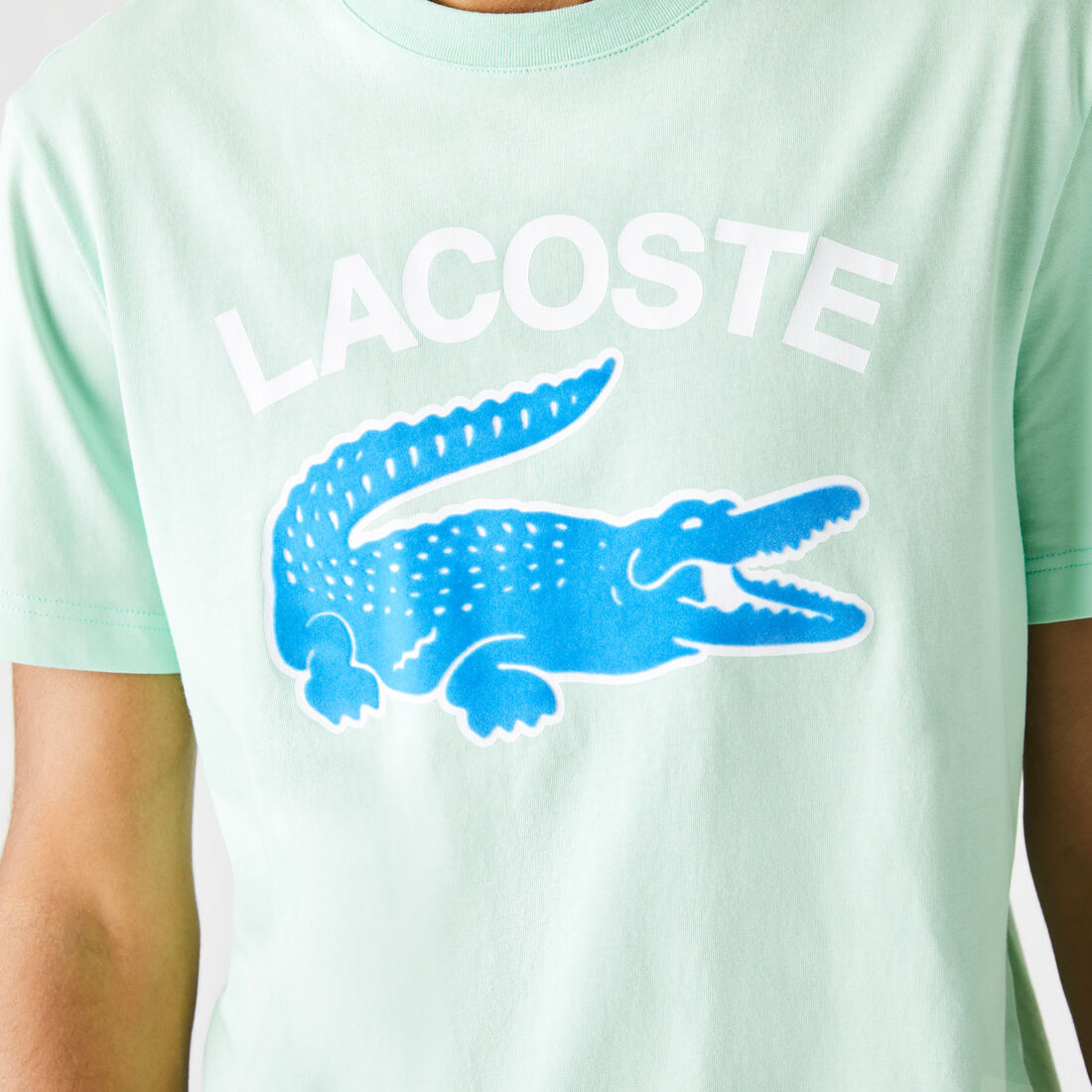 Lacoste Regular Fit Xl Crocodile Print Men's T Shirts Light Green | 458-UVHGWM