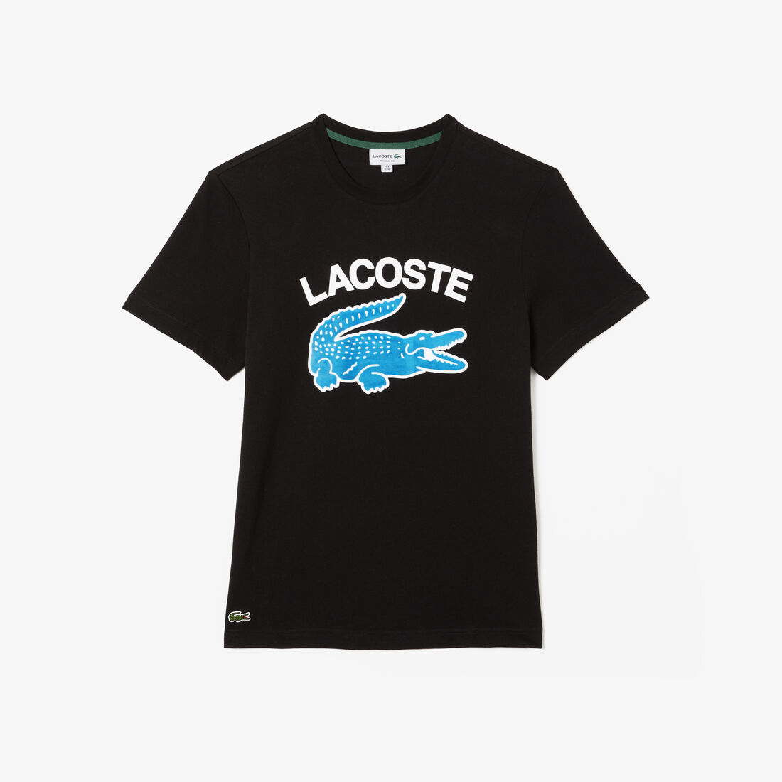 Lacoste Regular Fit Xl Crocodile Print Men's T Shirts Black | 540-VUCRJF