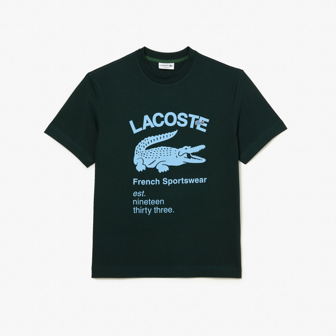 Lacoste Relaxed Fit Crocodile Men's T Shirts Green | 425-UHLWKI