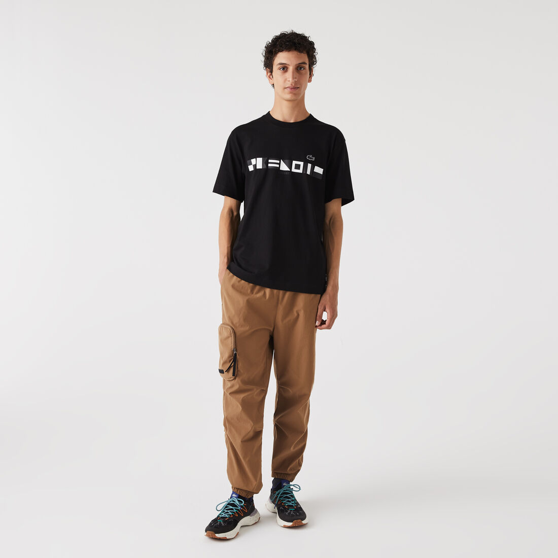 Lacoste Relaxed Fit Print Men's T Shirts Black | 360-NJCUXS