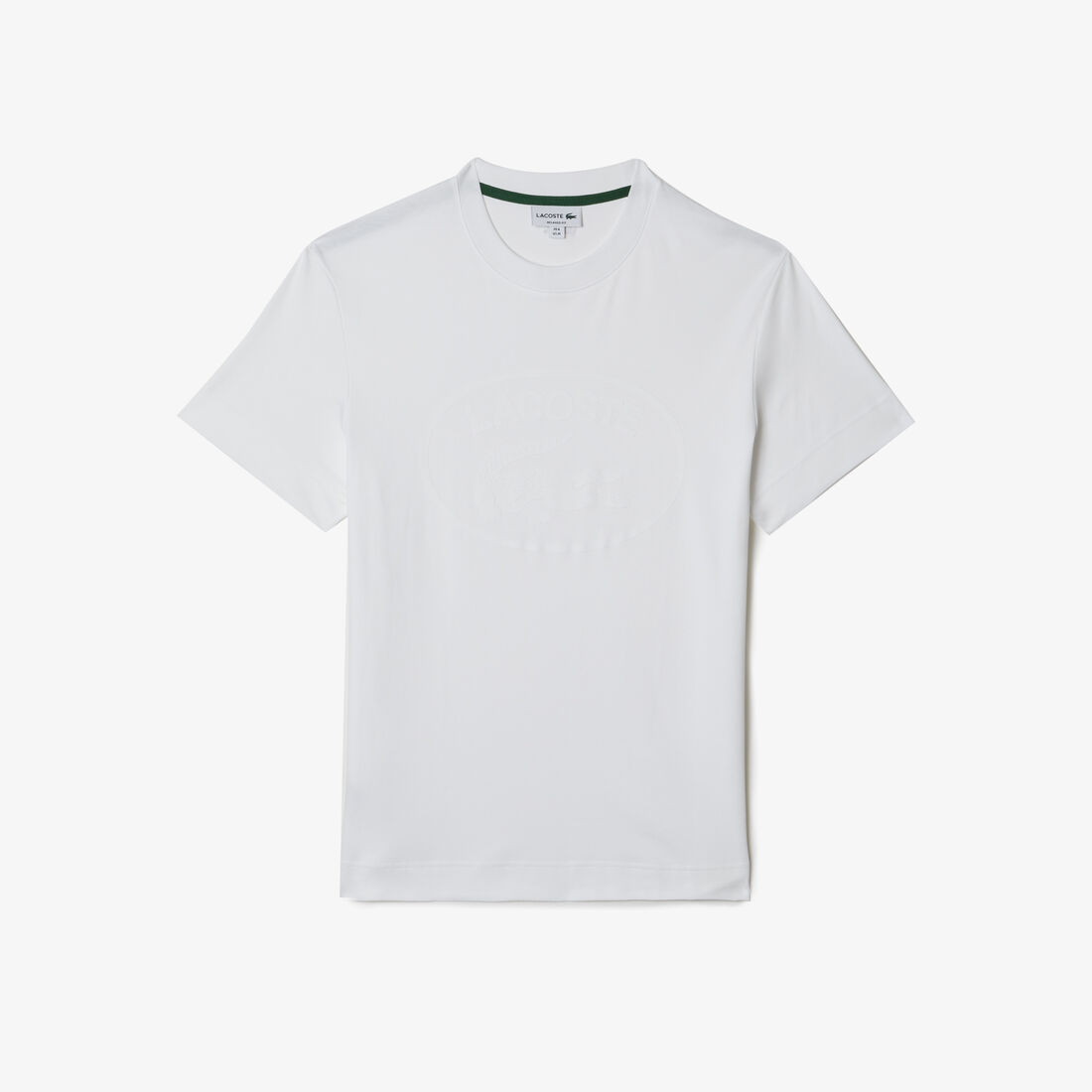 Lacoste Relaxed Fit Tone-on-tone Branded Cotton Men\'s T Shirts White | 780-SYWBCE