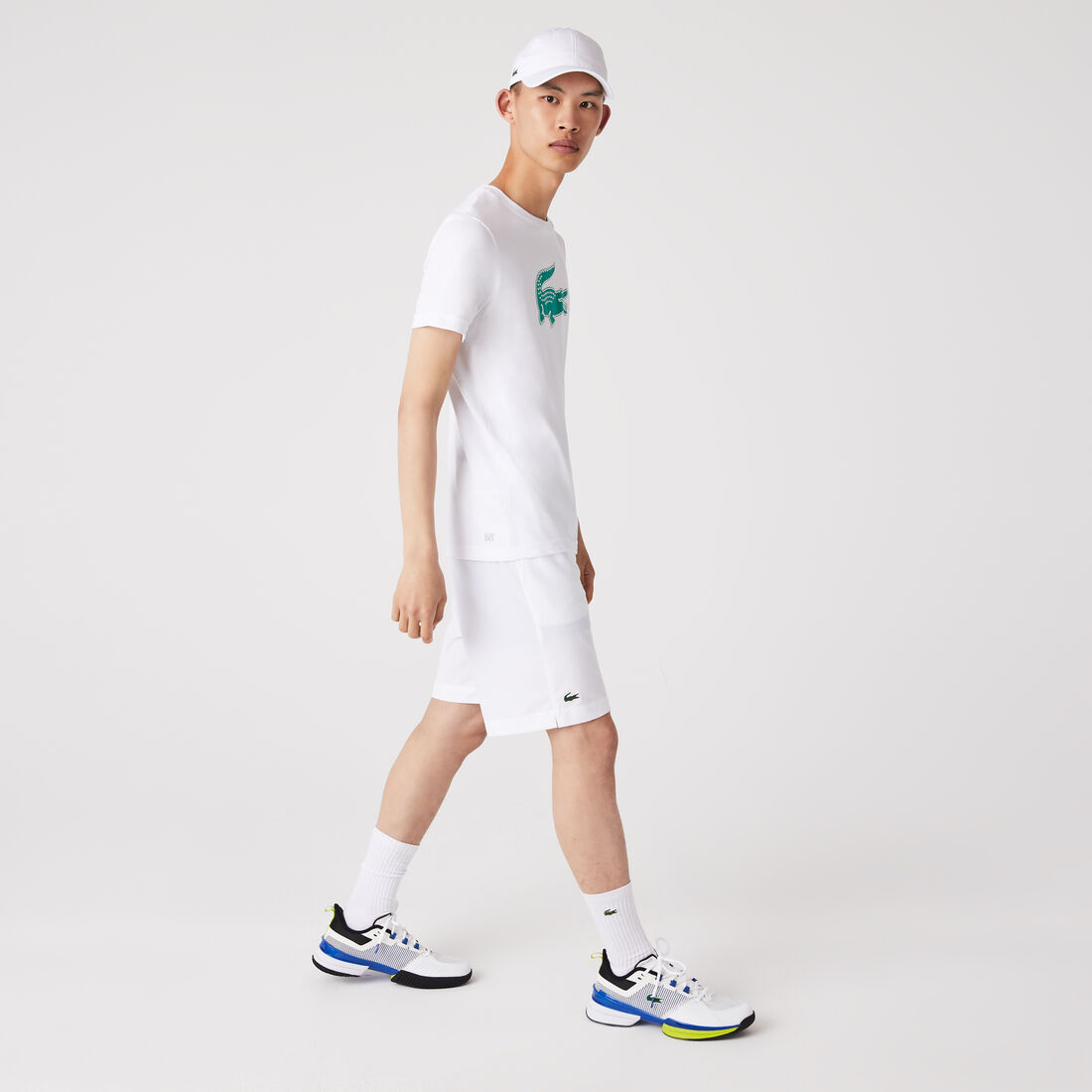 Lacoste Sport 3d Print Crocodile Breathable Jersey Men's T Shirts White / Green | 140-NOAQEW