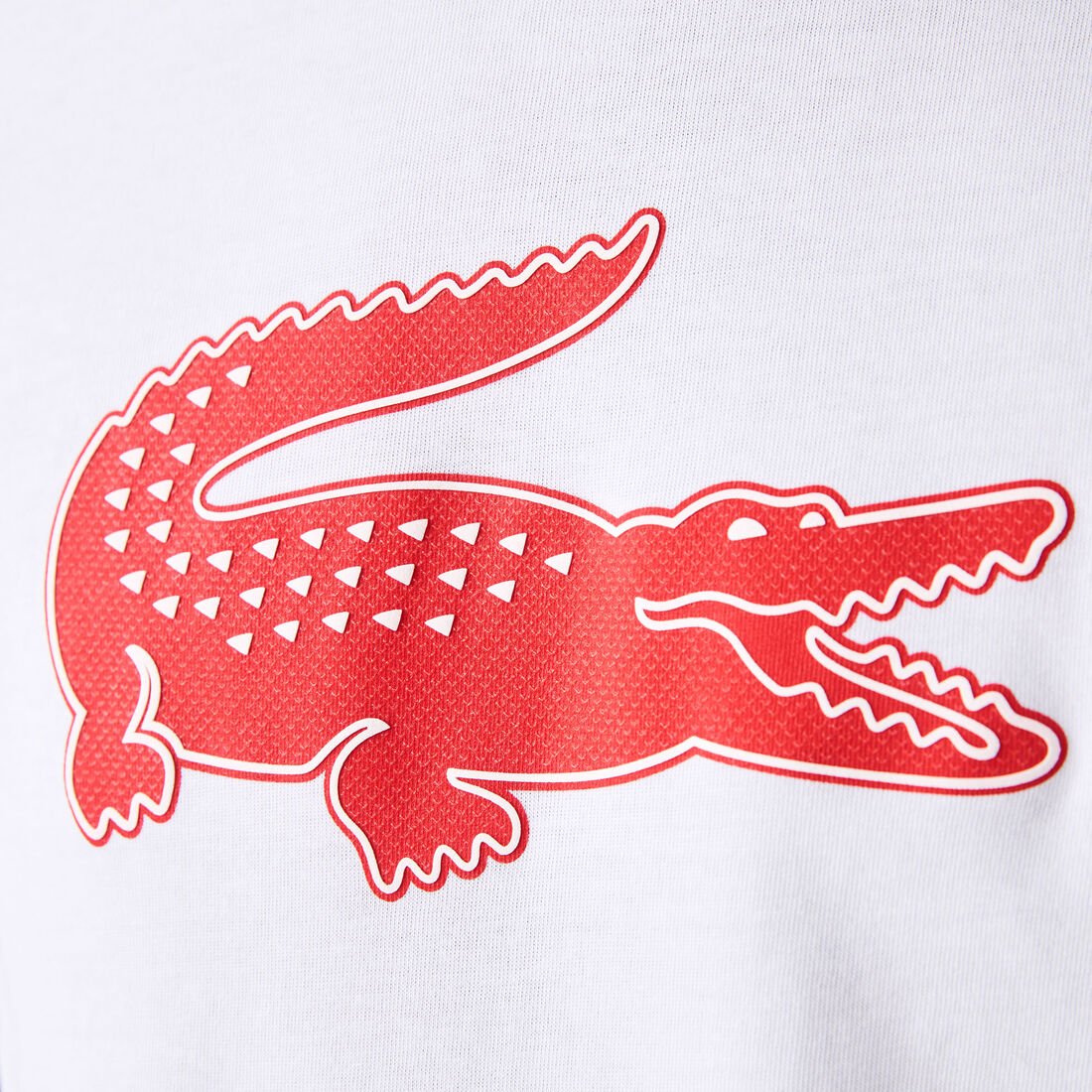 Lacoste Sport 3d Print Crocodile Breathable Jersey Men's T Shirts White | 197-CLJRTK