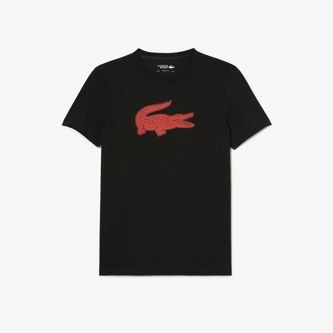 Lacoste Sport 3d Print Crocodile Breathable Jersey Men's T Shirts Black / Red | 241-UZXTPQ