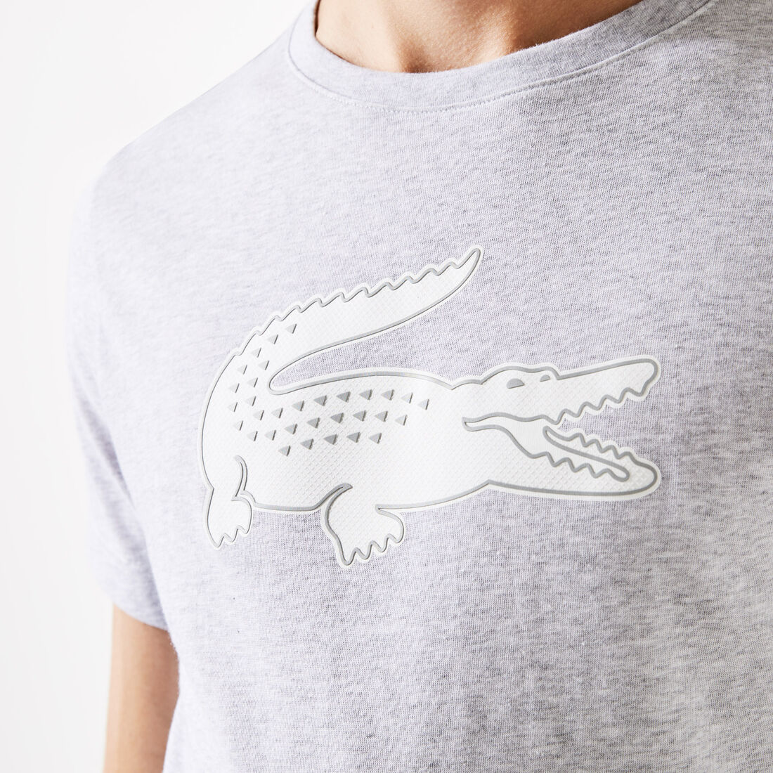 Lacoste Sport 3d Print Crocodile Breathable Jersey Men's T Shirts Grey | 264-NRKMZD