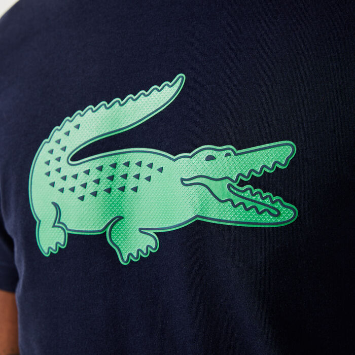 Lacoste Sport 3d Print Crocodile Breathable Jersey Men's T Shirts Blue | 593-BQIJZH