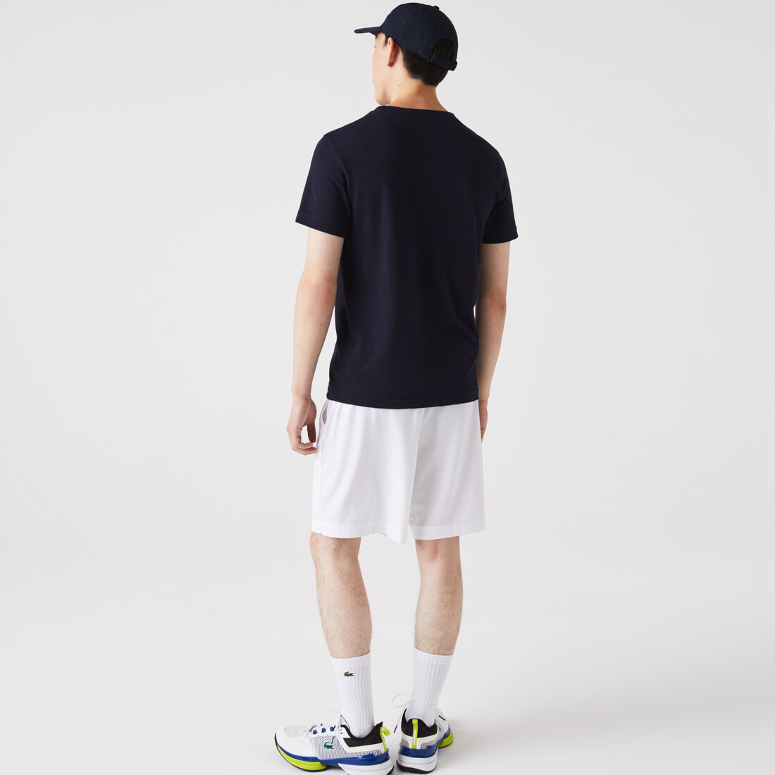 Lacoste Sport 3d Print Crocodile Breathable Jersey Men's T Shirts Navy Blue / White | 879-JWUSEH