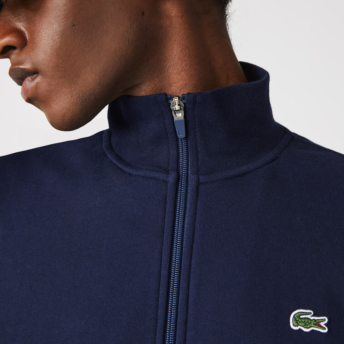 Lacoste Sport Cotton Blend Fleece Zip Men's Sweatshirts Blue | 751-KFTJQN