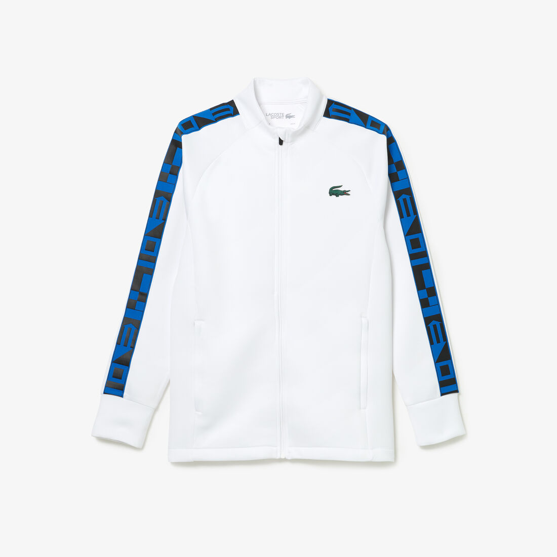 Lacoste Sport Printed Zip Tennis Men's Sweatshirts White | 684-MHRLUT