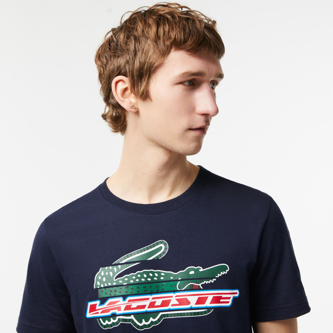 Lacoste Sport Regular Fit Organic Cotton Men's T Shirts Navy Blue | 074-WYSREG