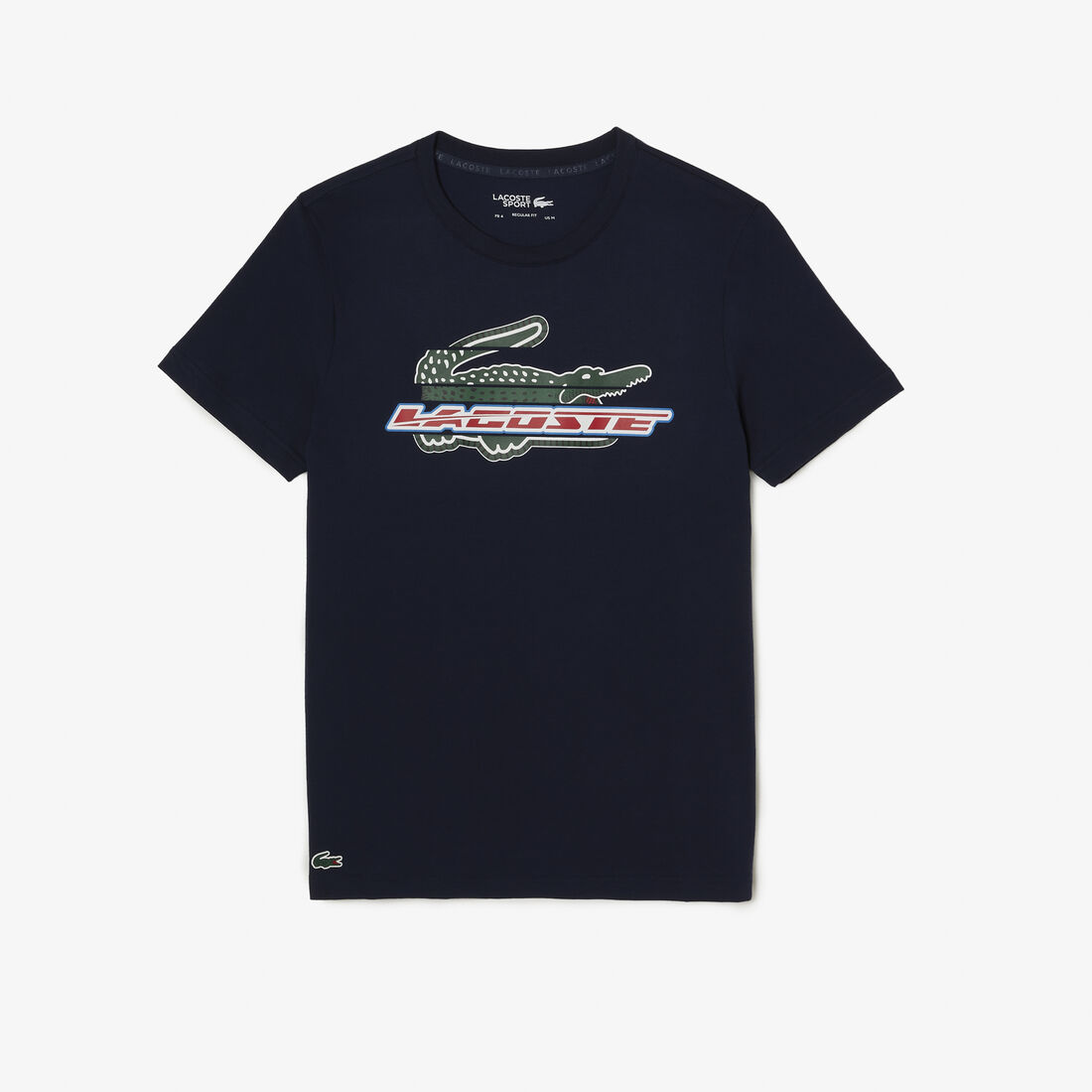 Lacoste Sport Regular Fit Organic Cotton Men's T Shirts Navy Blue | 074-WYSREG