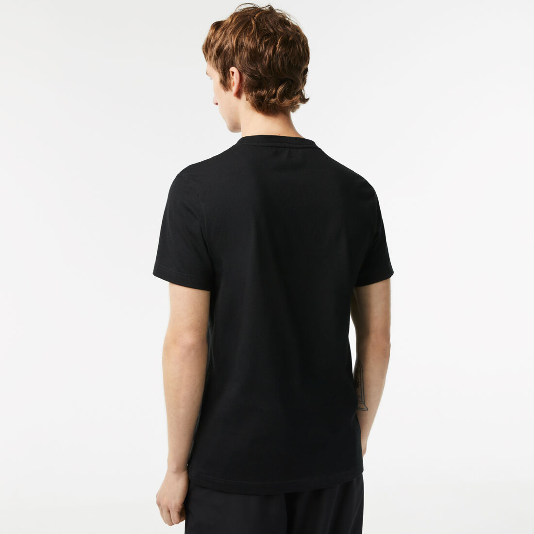 Lacoste Sport Regular Fit With Contrast Branding Men's T Shirts Black | 429-NCBZVK