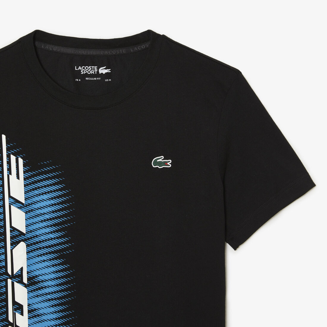 Lacoste Sport Regular Fit With Contrast Branding Men's T Shirts Black | 429-NCBZVK