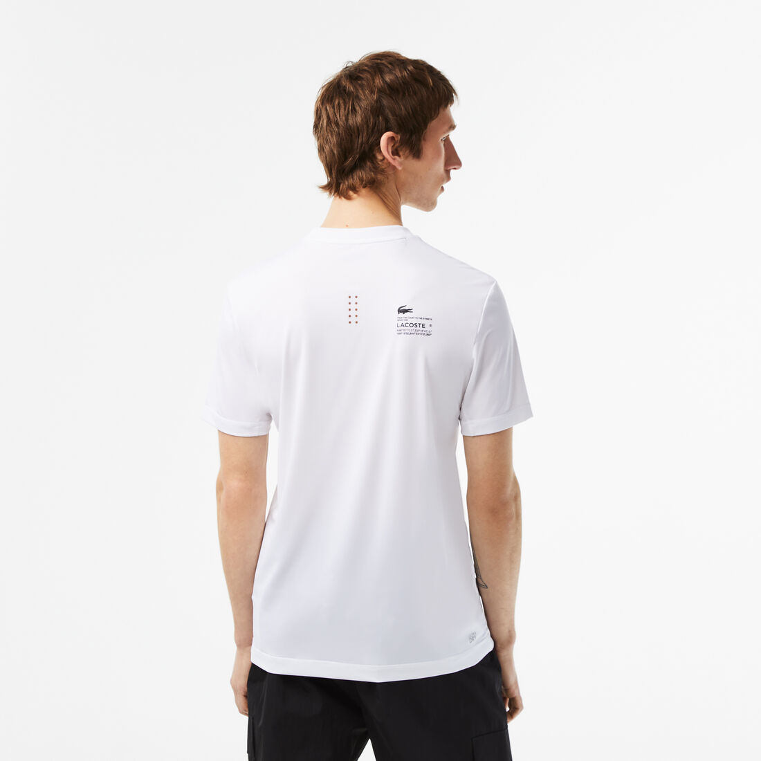 Lacoste Sport Slim Fit Stretch Jersey Men's T Shirts White | 461-VQTXRZ