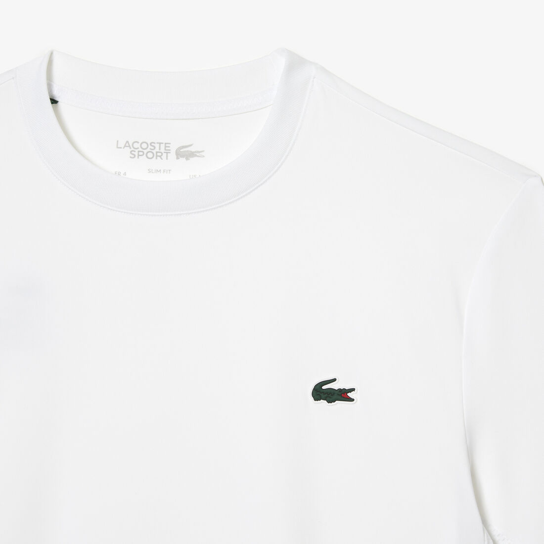 Lacoste Sport Slim Fit Stretch Jersey Men's T Shirts White | 461-VQTXRZ