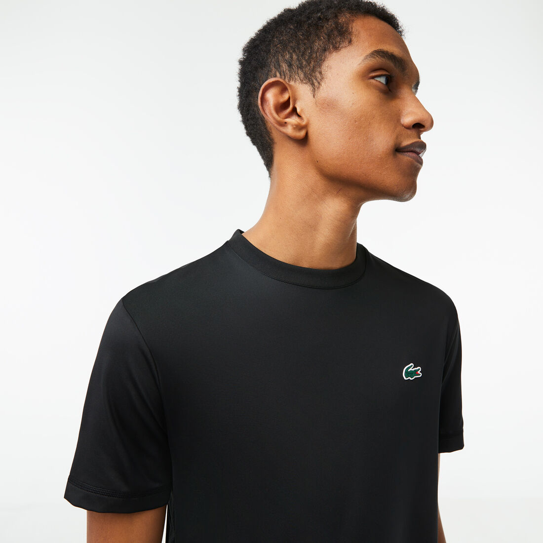 Lacoste Sport Slim Fit Stretch Jersey Men's T Shirts Black | 516-AOKNCJ