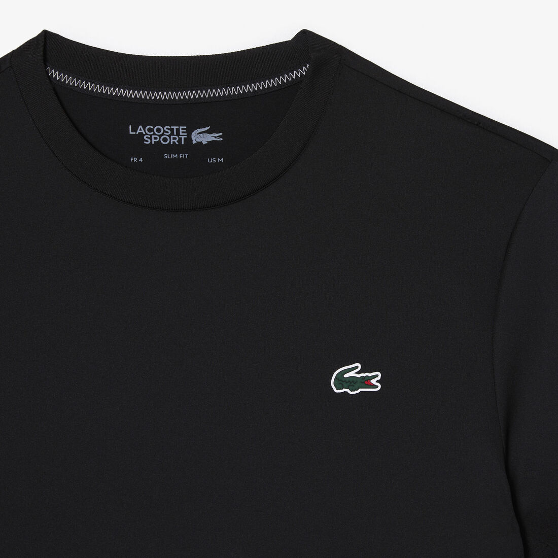 Lacoste Sport Slim Fit Stretch Jersey Men's T Shirts Black | 516-AOKNCJ