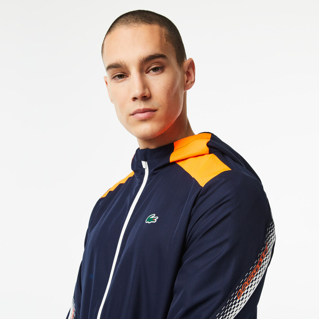 Lacoste Tennis Recycled Polyester Hooded Men's Jackets Navy | 507-DSPRBL