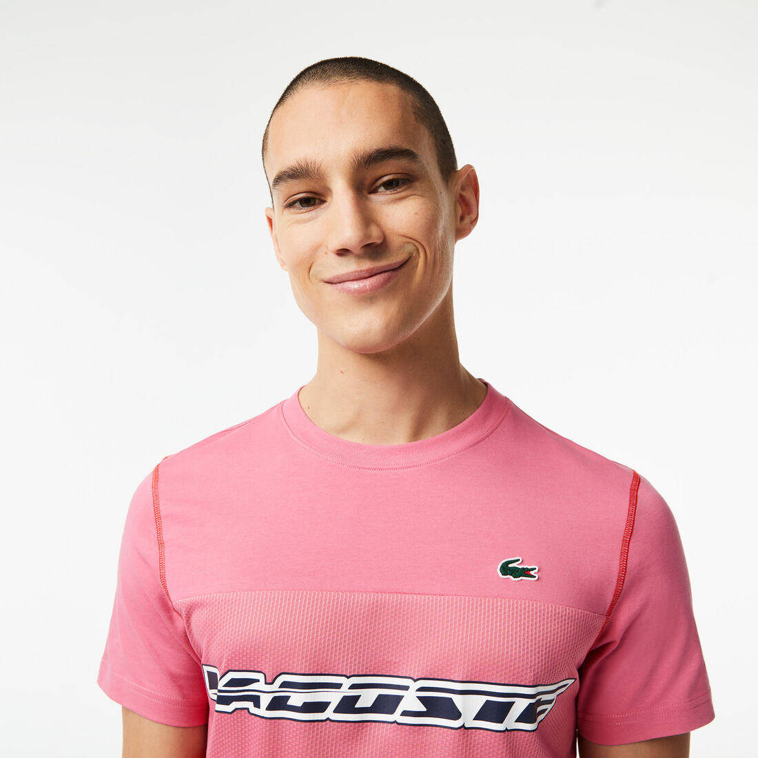 Lacoste Tennis X Daniil Medvedev Jersey Men's T Shirts Pink / Red / Blue | 501-BVZMGY