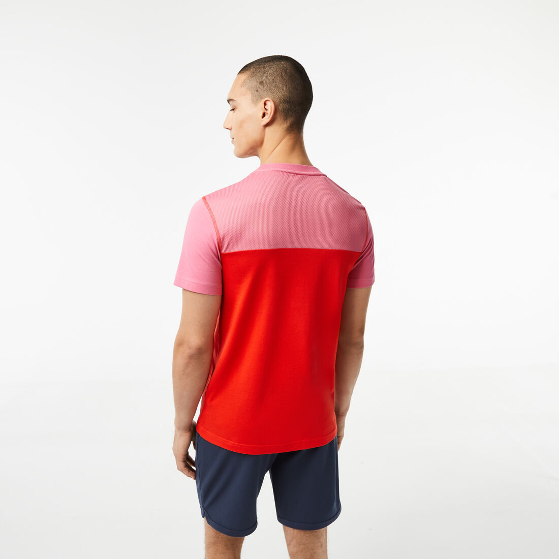 Lacoste Tennis X Daniil Medvedev Jersey Men's T Shirts Pink / Red / Blue | 501-BVZMGY