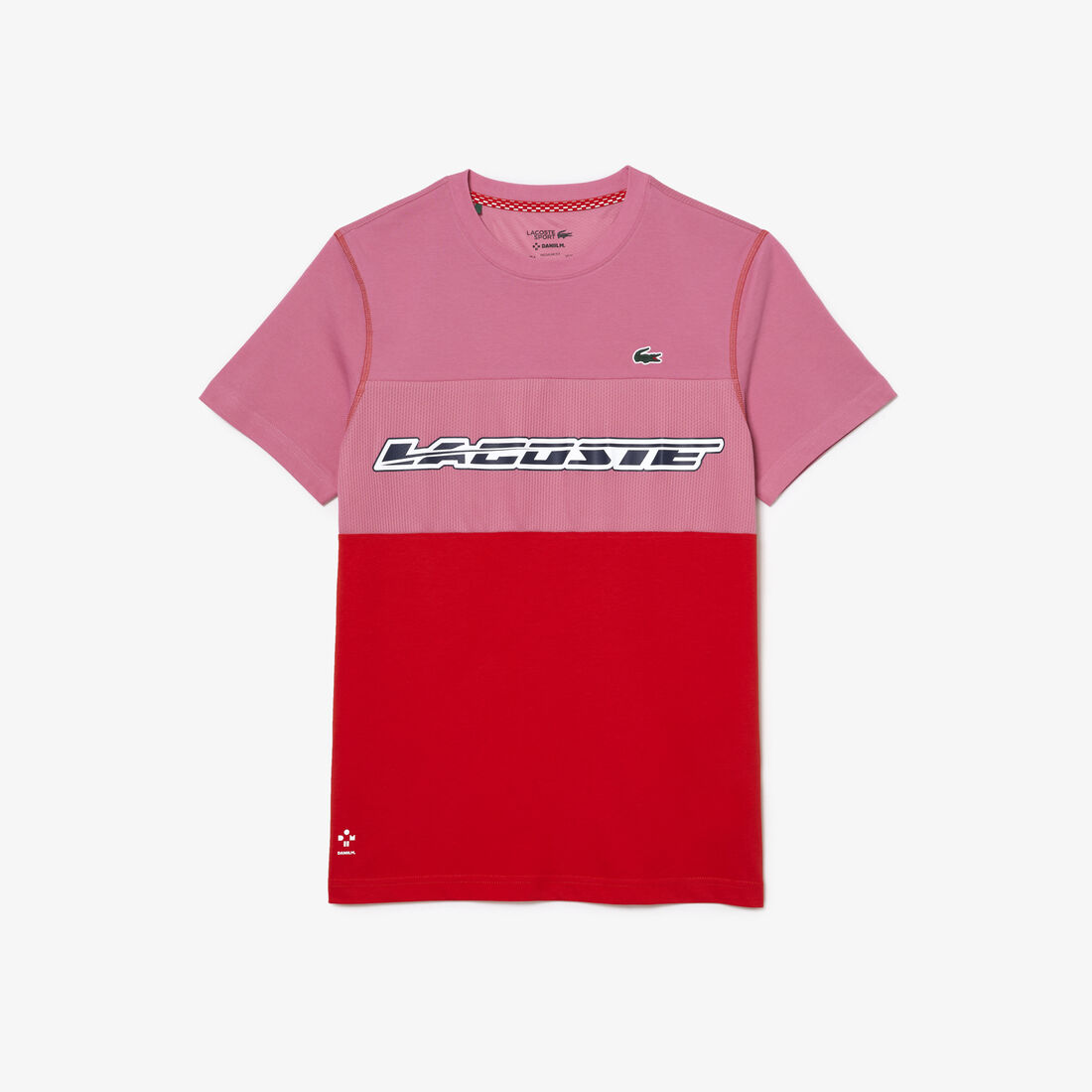 Lacoste Tennis X Daniil Medvedev Jersey Men's T Shirts Pink / Red / Blue | 501-BVZMGY