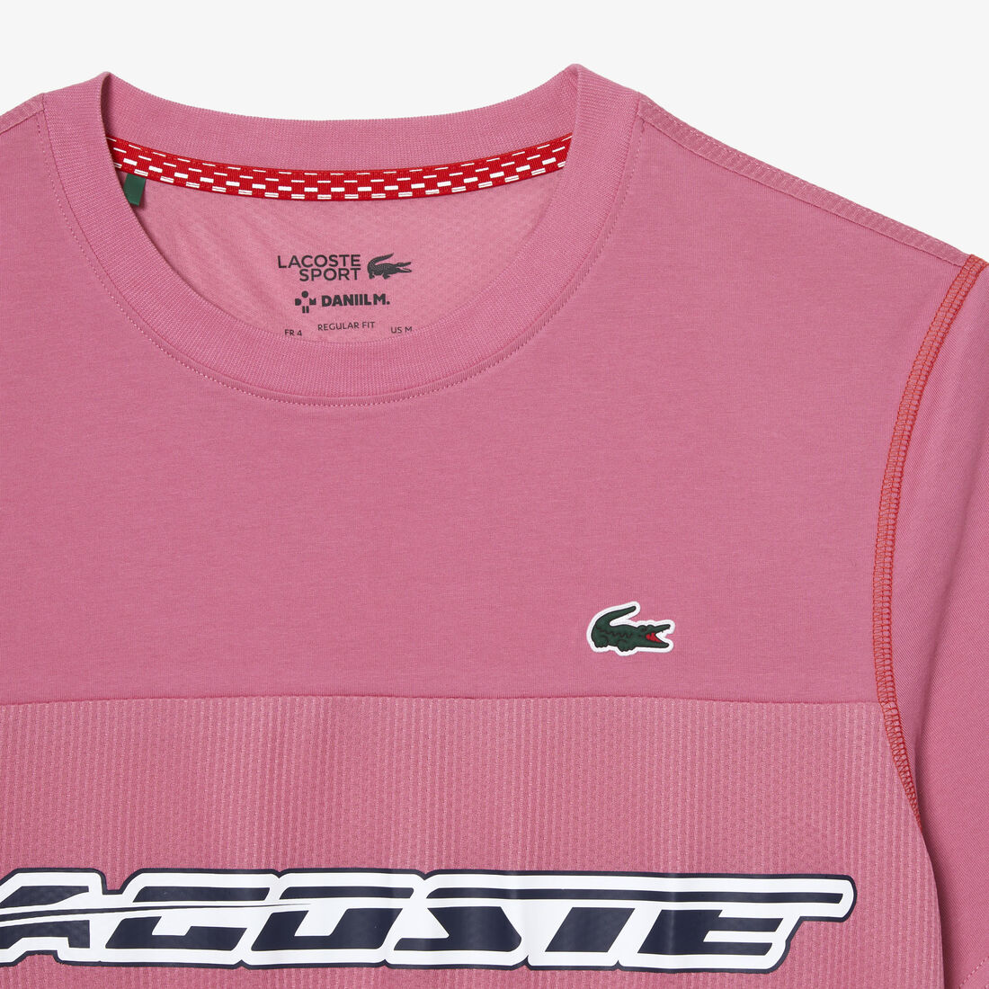 Lacoste Tennis X Daniil Medvedev Jersey Men's T Shirts Pink / Red / Blue | 501-BVZMGY