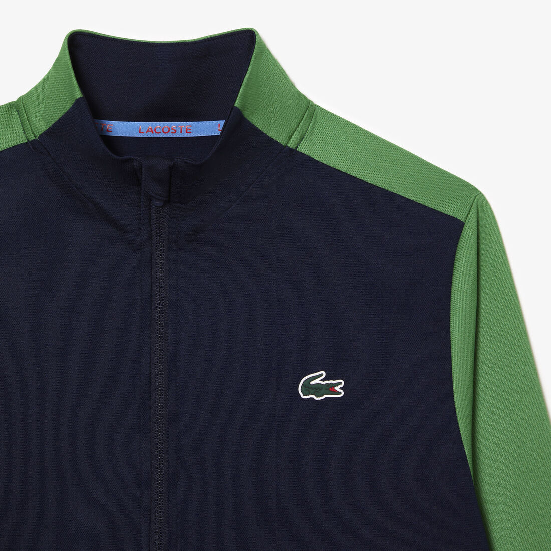 Lacoste Tennis Zipped Ripstop Men's Sweatshirts Navy / Green | 126-TDBZOW