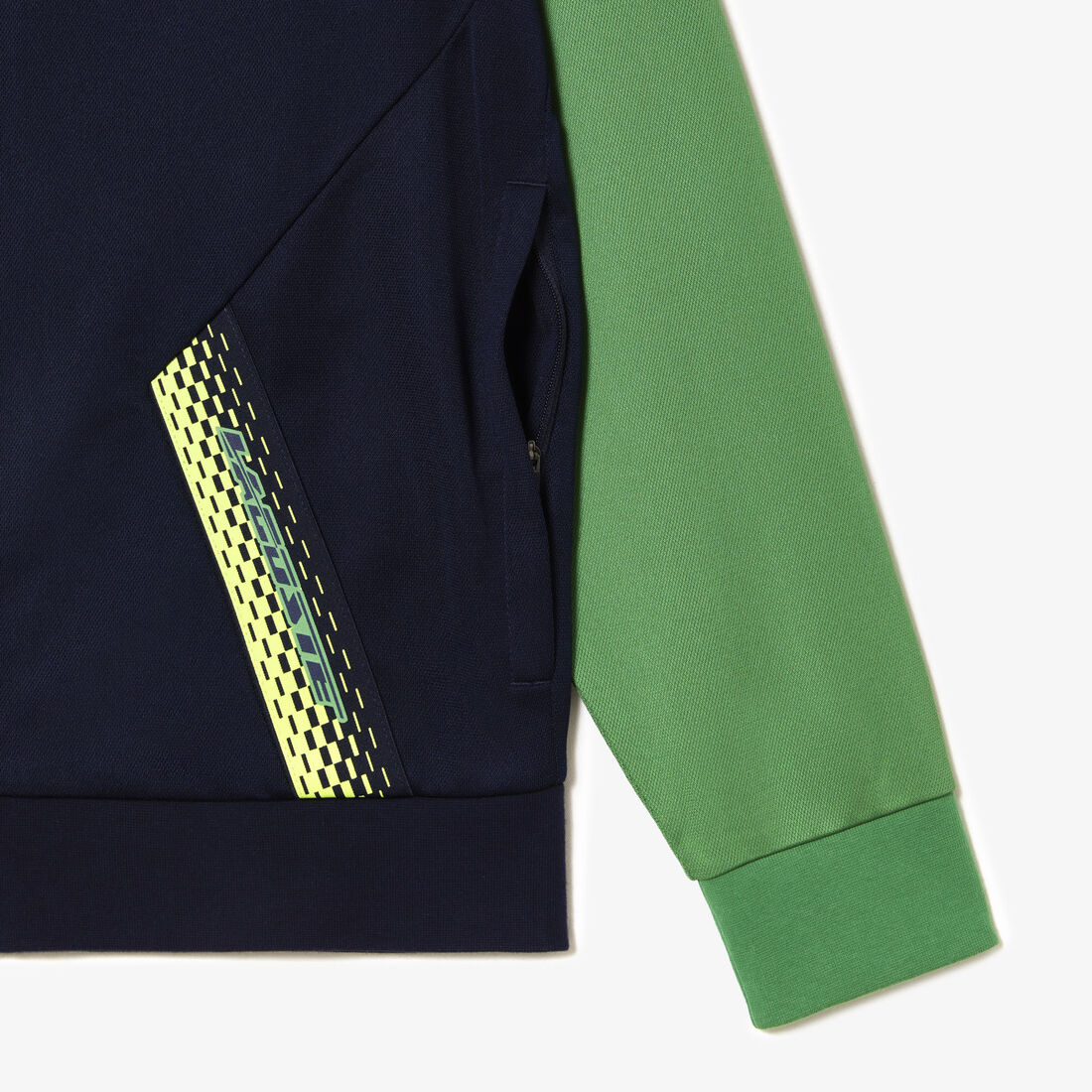 Lacoste Tennis Zipped Ripstop Men's Sweatshirts Navy / Green | 126-TDBZOW