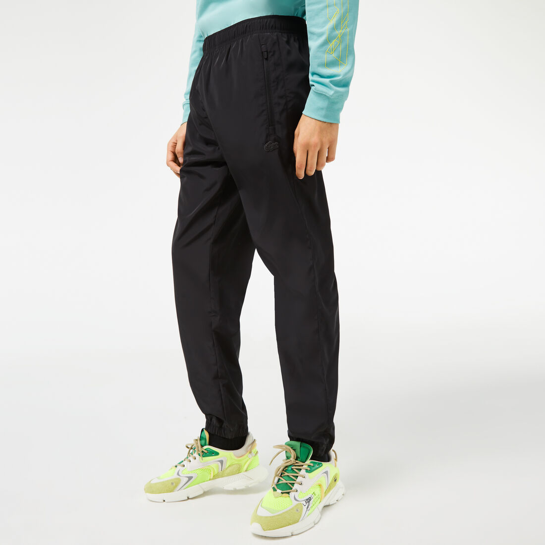 Lacoste Track With Gps Coordinates Men's Pants Black | 712-OCNEID