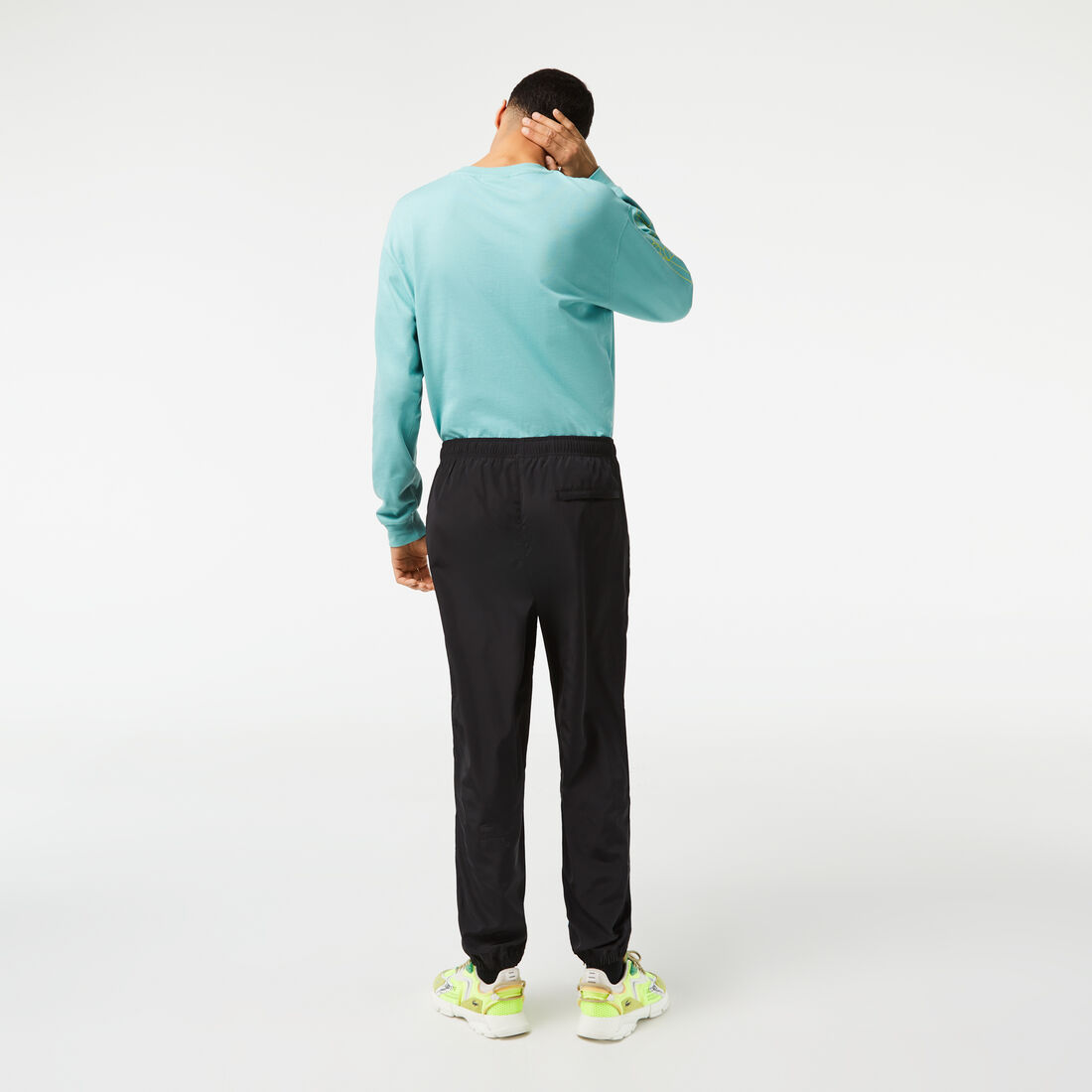 Lacoste Track With Gps Coordinates Men's Pants Black | 712-OCNEID