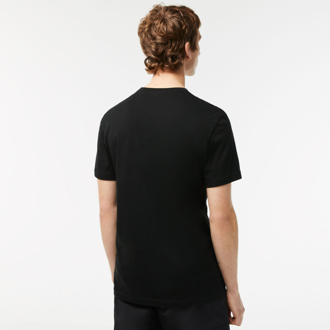 Lacoste V-neck Cotton Men's T Shirts Black | 539-UZVSJL