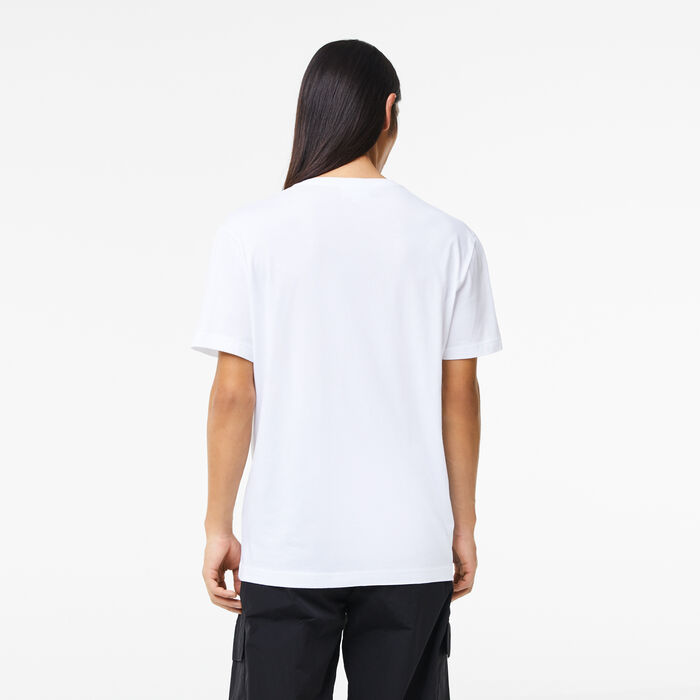 Lacoste V-neck Cotton Men's T Shirts White | 653-TEOQSG