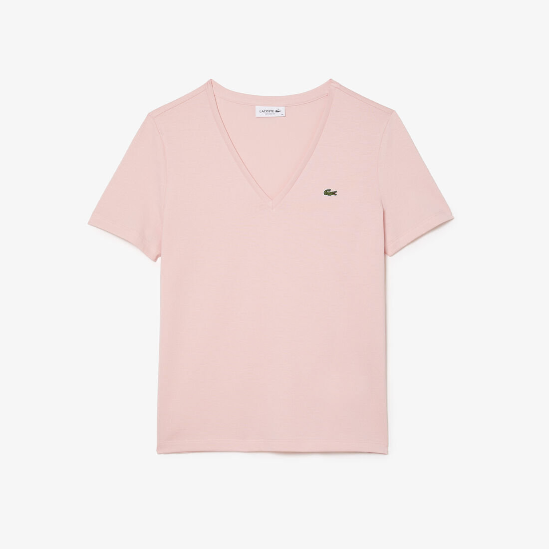 Lacoste V-neck Loose Fit Cotton Women's T Shirts Pink | 123-RXHZAS