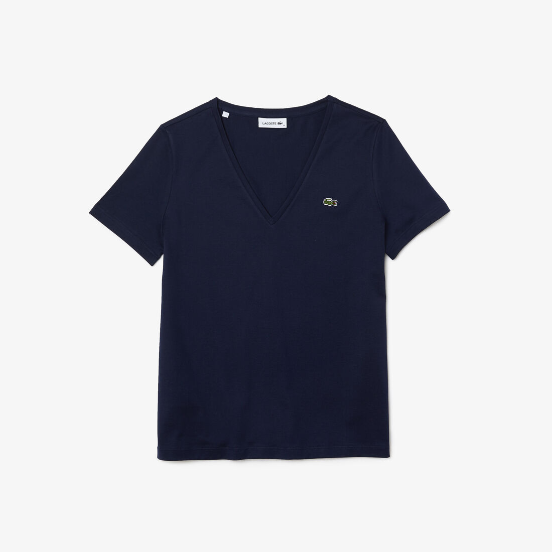 Lacoste V-neck Loose Fit Cotton Women's T Shirts Navy Blue | 913-VNOGRU