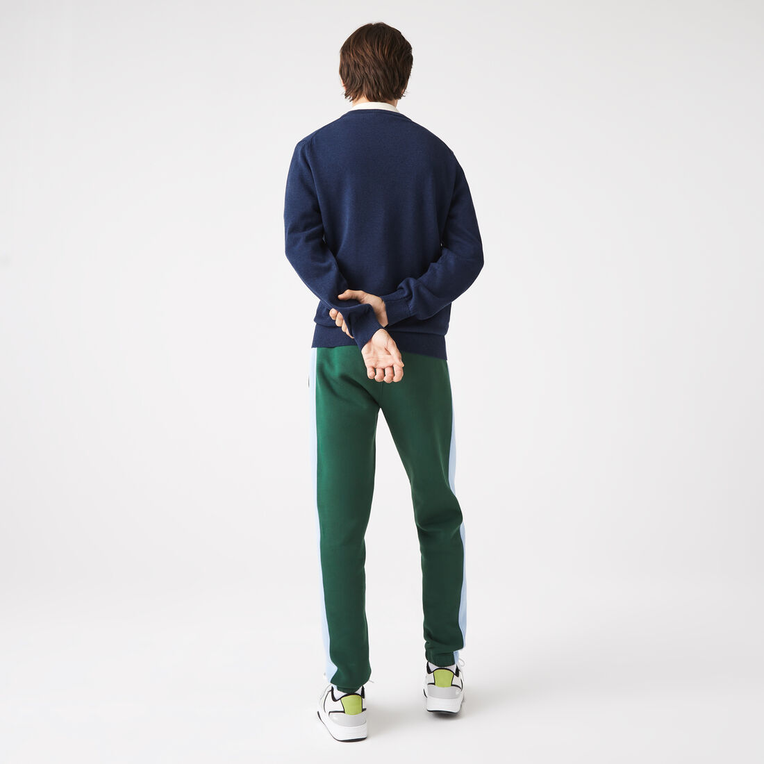 Lacoste V-neck Organic Cotton Men's Sweaters Blue | 201-BVECDM