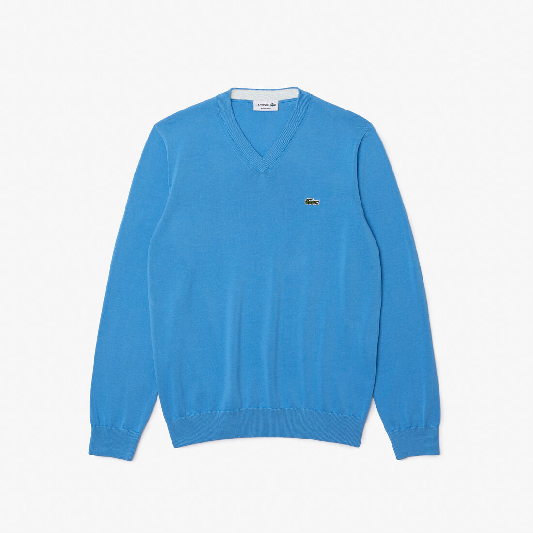 Lacoste V-neck Organic Cotton Men's Sweaters Blue | 346-EWMFIV