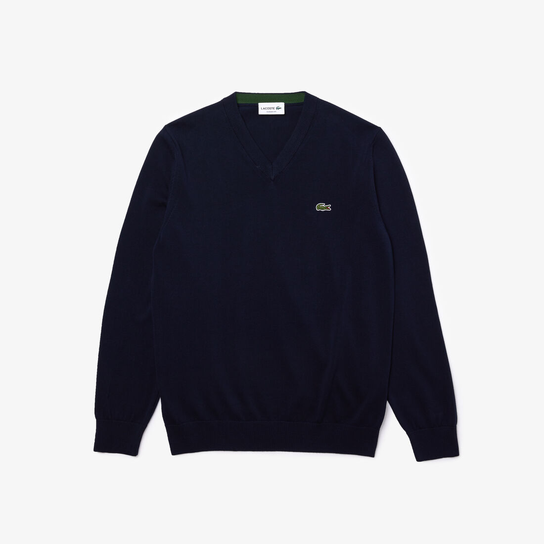 Lacoste V-neck Organic Cotton Men's Sweaters Navy Blue | 452-BJGRPV