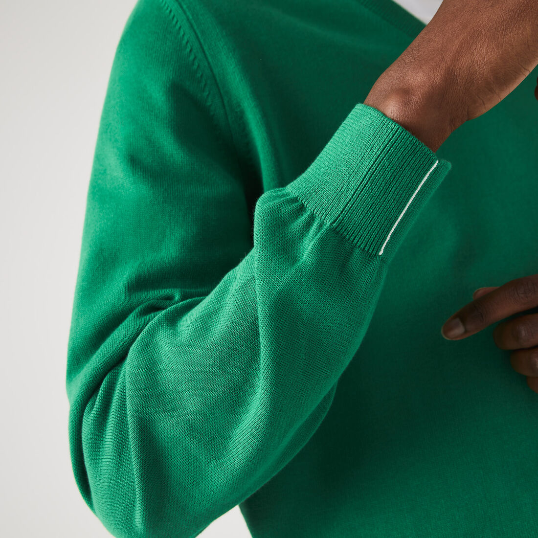 Lacoste V-neck Organic Cotton Men's Sweaters Green | 702-CPGVLE