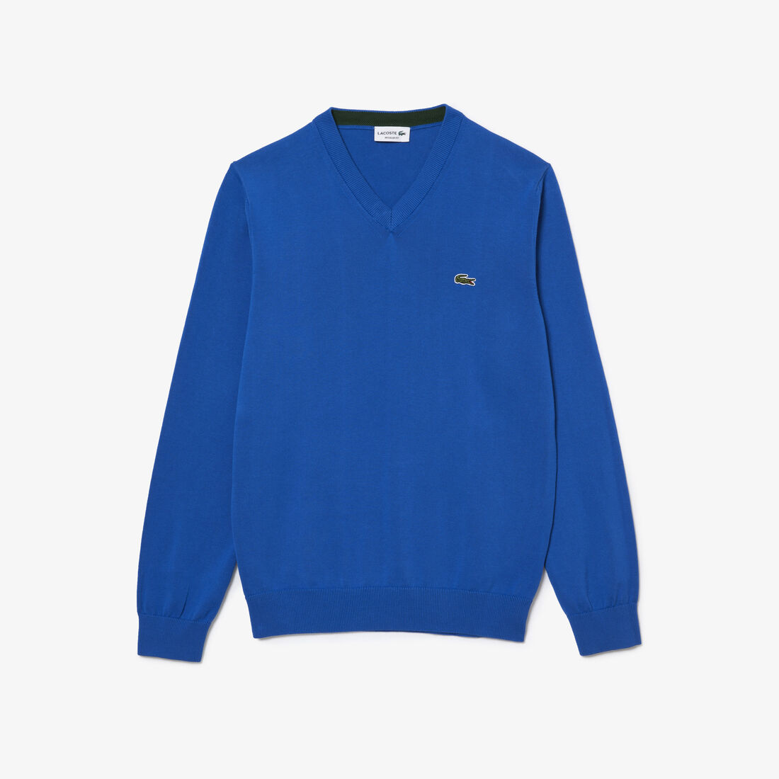 Lacoste V-neck Organic Cotton Men's Sweaters Blue | 716-EBJDCT