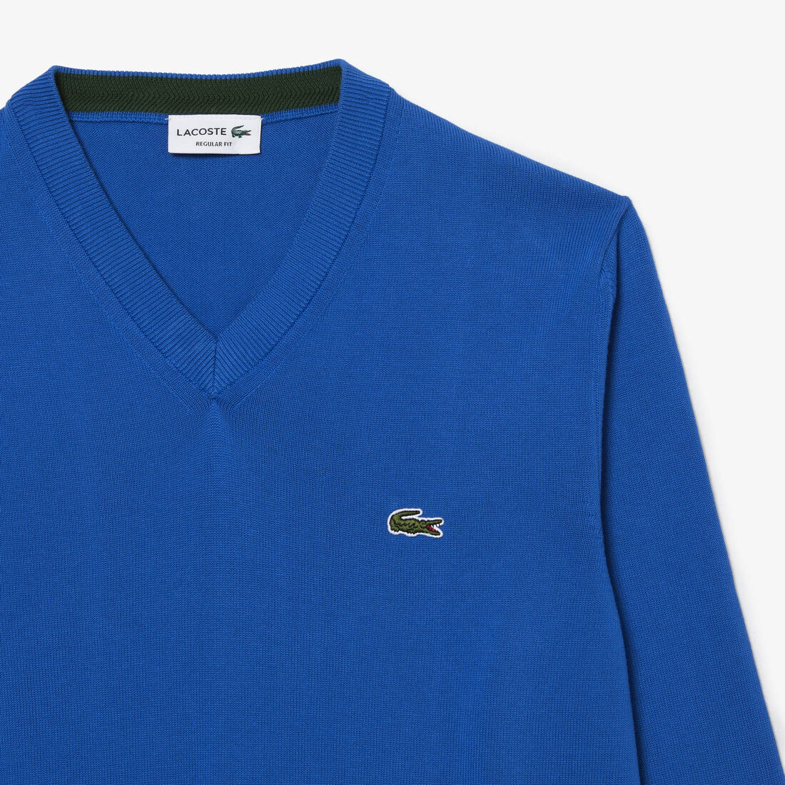 Lacoste V-neck Organic Cotton Men's Sweaters Blue | 716-EBJDCT