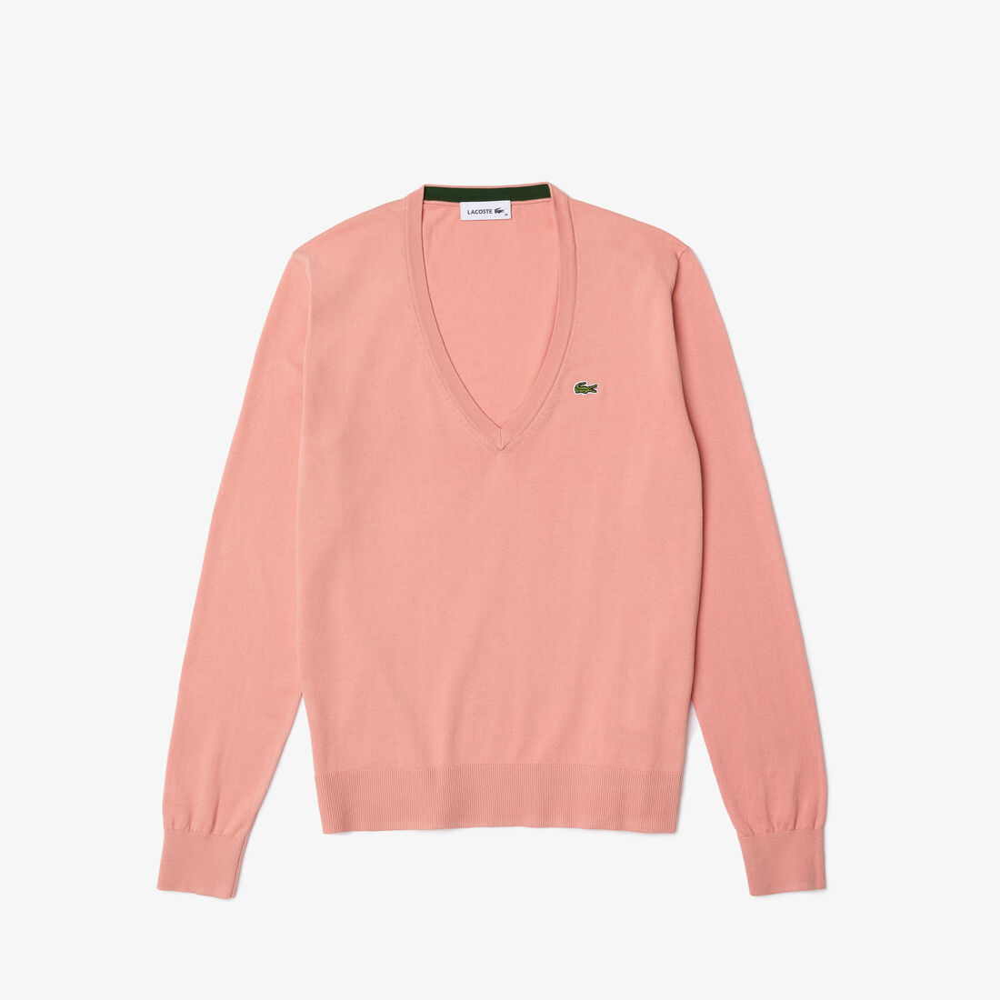 Lacoste V-neck Organic Cotton Women's Sweatshirts Pink | 068-KUIBFQ