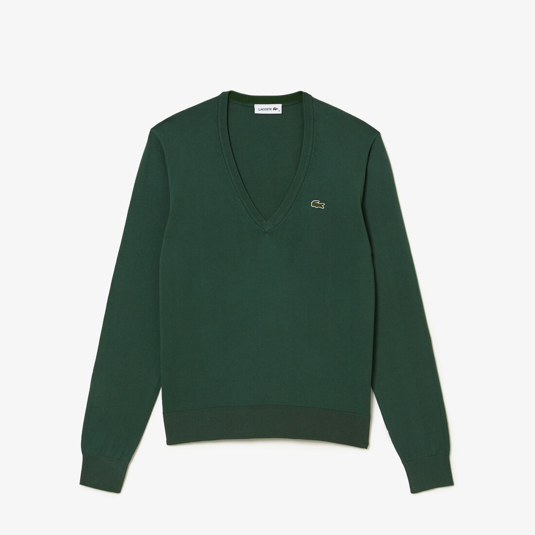 Lacoste V-neck Organic Cotton Women's Sweatshirts Green | 945-IFRMEB